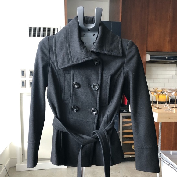 Zara double breasted winter coat with tie - Picture 1 of 5